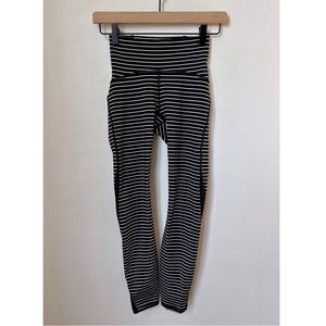 Lululemon Train Times High-Rise Tight 25” Parallel Stripe Black White Size 2
